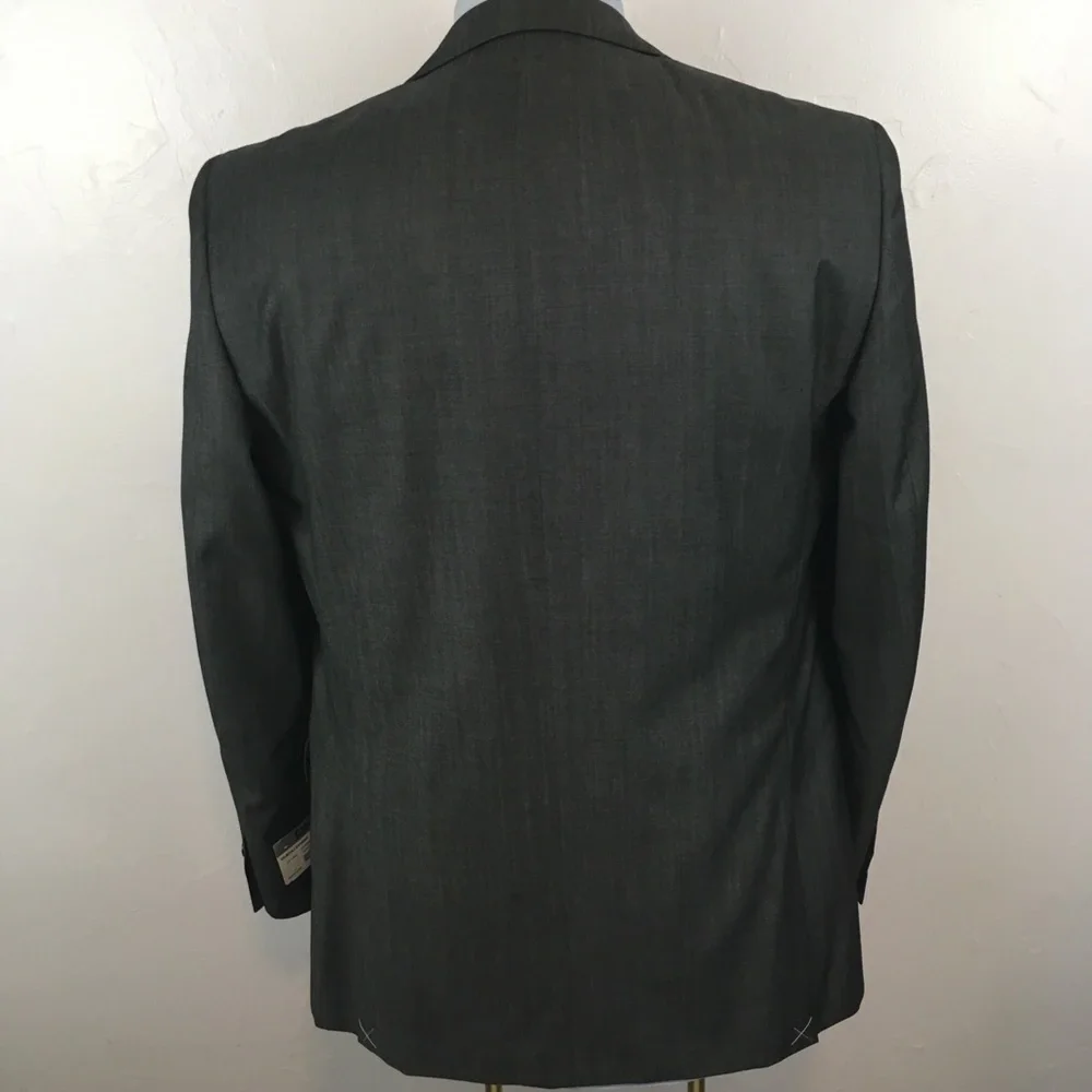 Dkny 40L mens suit solid charcoal skinny fit 100% wool 2 piece nwt new ea0094